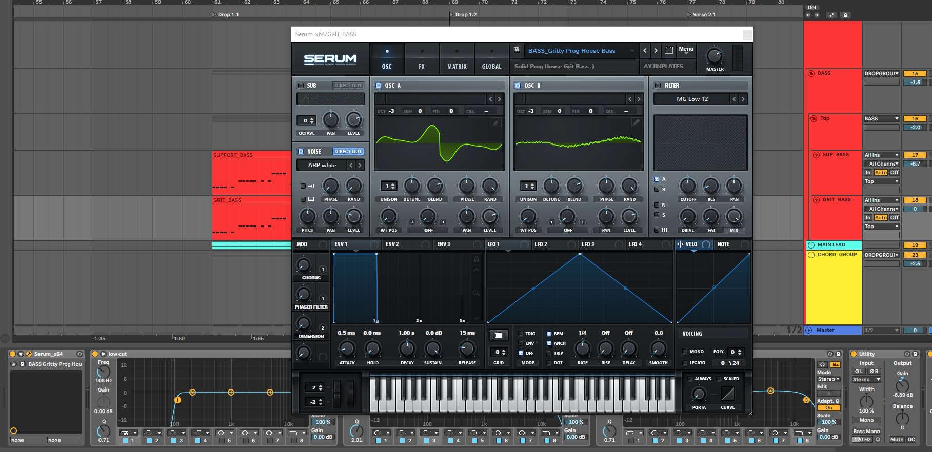 Xfer Serum instance in an Ableton Project