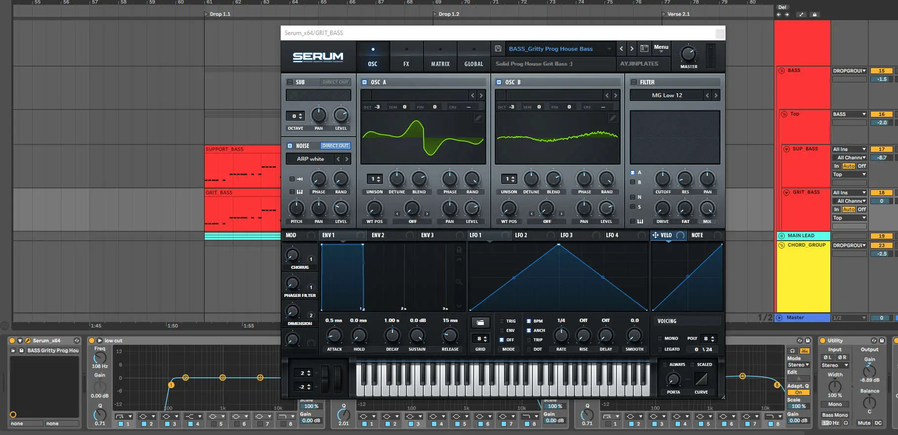 Xfer Serum instance in an Ableton Project