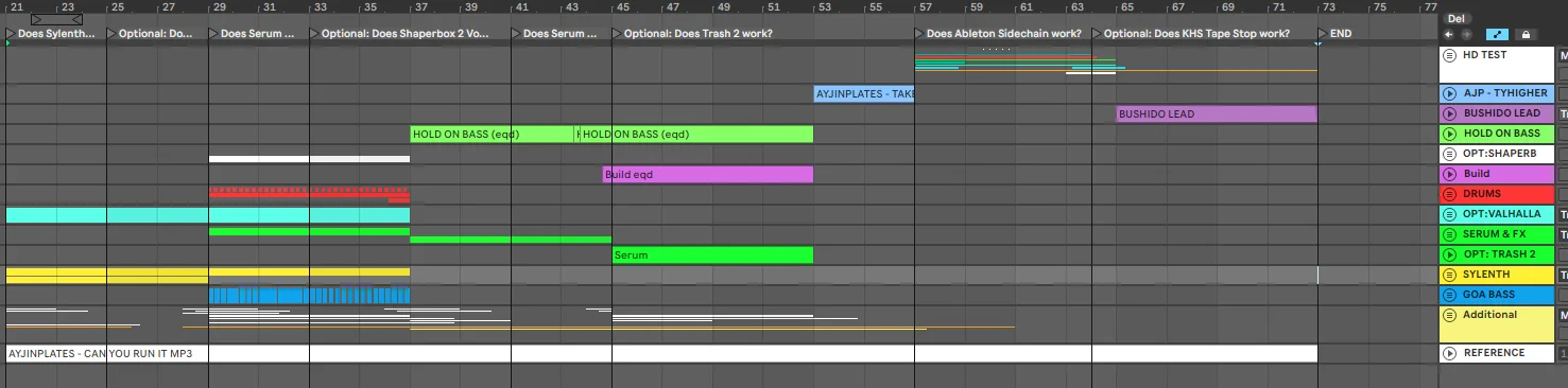 Overall view of an EDM production file