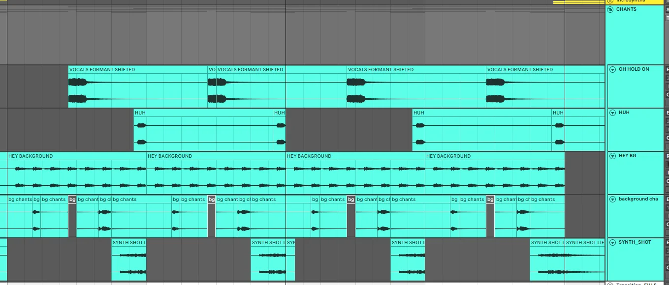 different midi channels in light blue