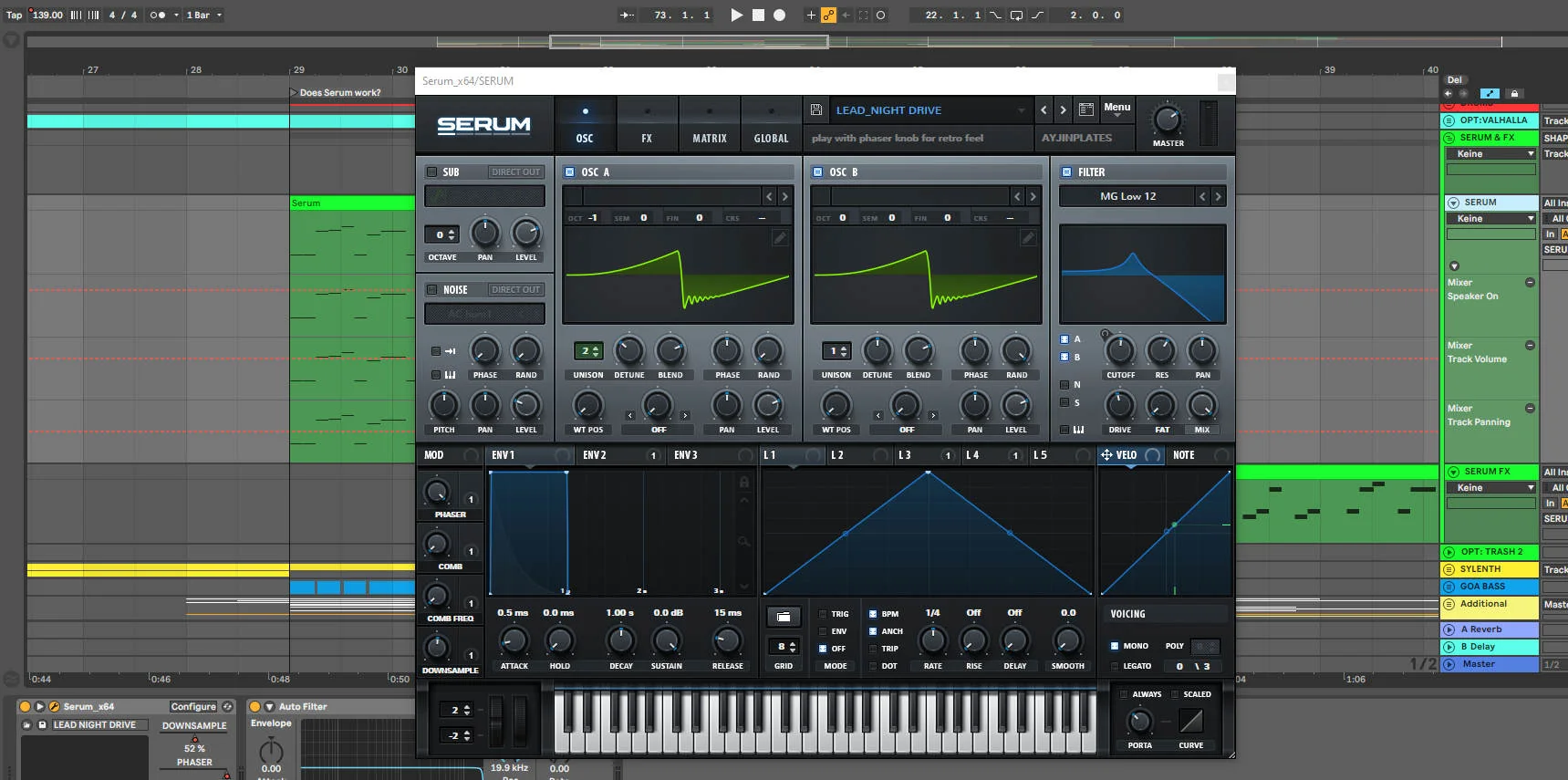 Xfer Serum instance in an Ableton Project