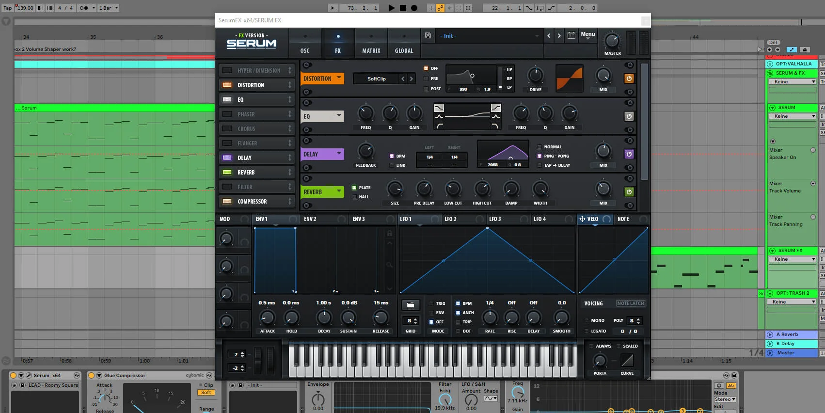 plugin of Serum with lots of effect channels